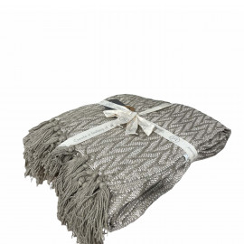 Baumwoll Plaid Olivgrün, Hochwertige Wohndecke aus 100% Baumwolle